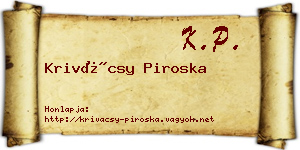 Krivácsy Piroska névjegykártya