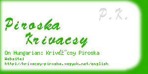 piroska krivacsy business card